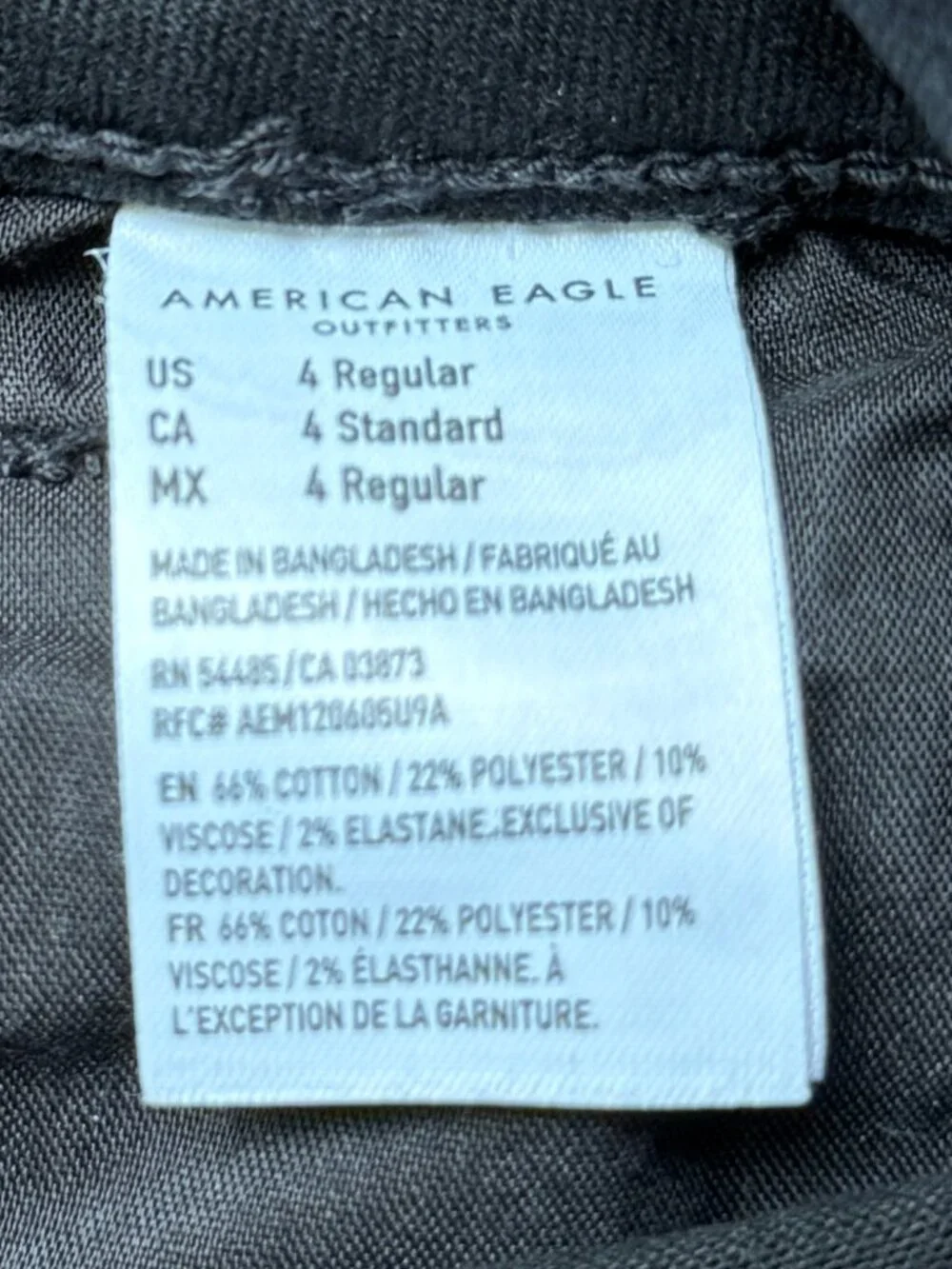 American Eagle Sz 4 Black Distressed Denim Skirt